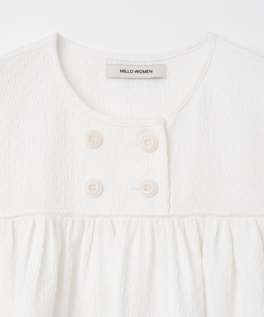 MILLO WOMEN Textured Puff Blouse [White]