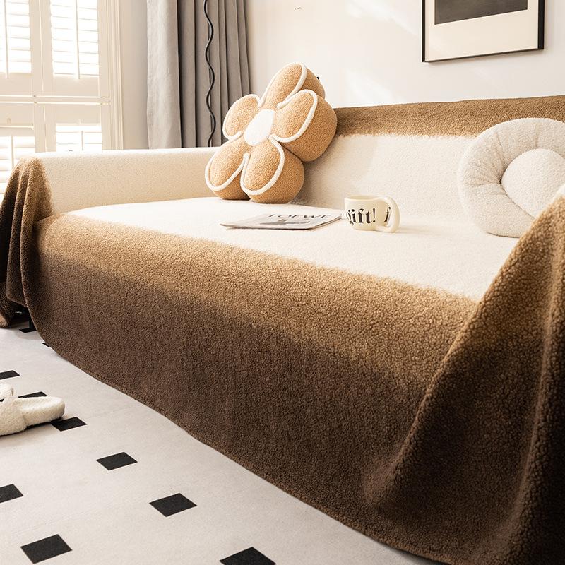 

Утолщенное диванное полотенце из овечьей шерсти, с изысканным видом, защита от царапин кошек, простой современный стиль, полное покрытие для гостиной, чехол для дивана, покрывало 45*45cm