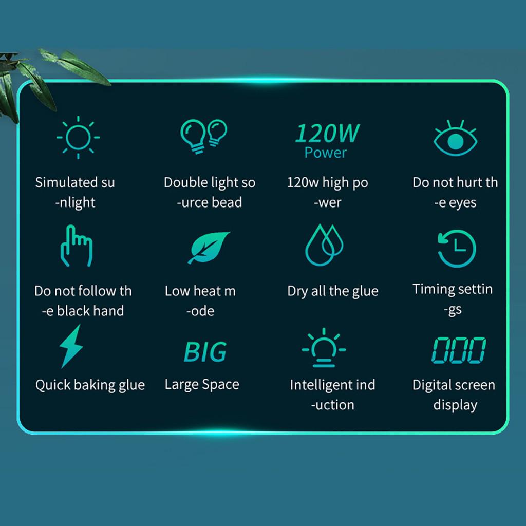 LED UV Nail Gel Curing Lamp 120W Light Nail Gel Polish Dryer  Machine