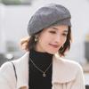 Hat Soft 2019 Elegant Women Plaid Beret For Fashion Winter Female Cotton Wool Hats Cap Autumn 2019  Women's Painter Hat