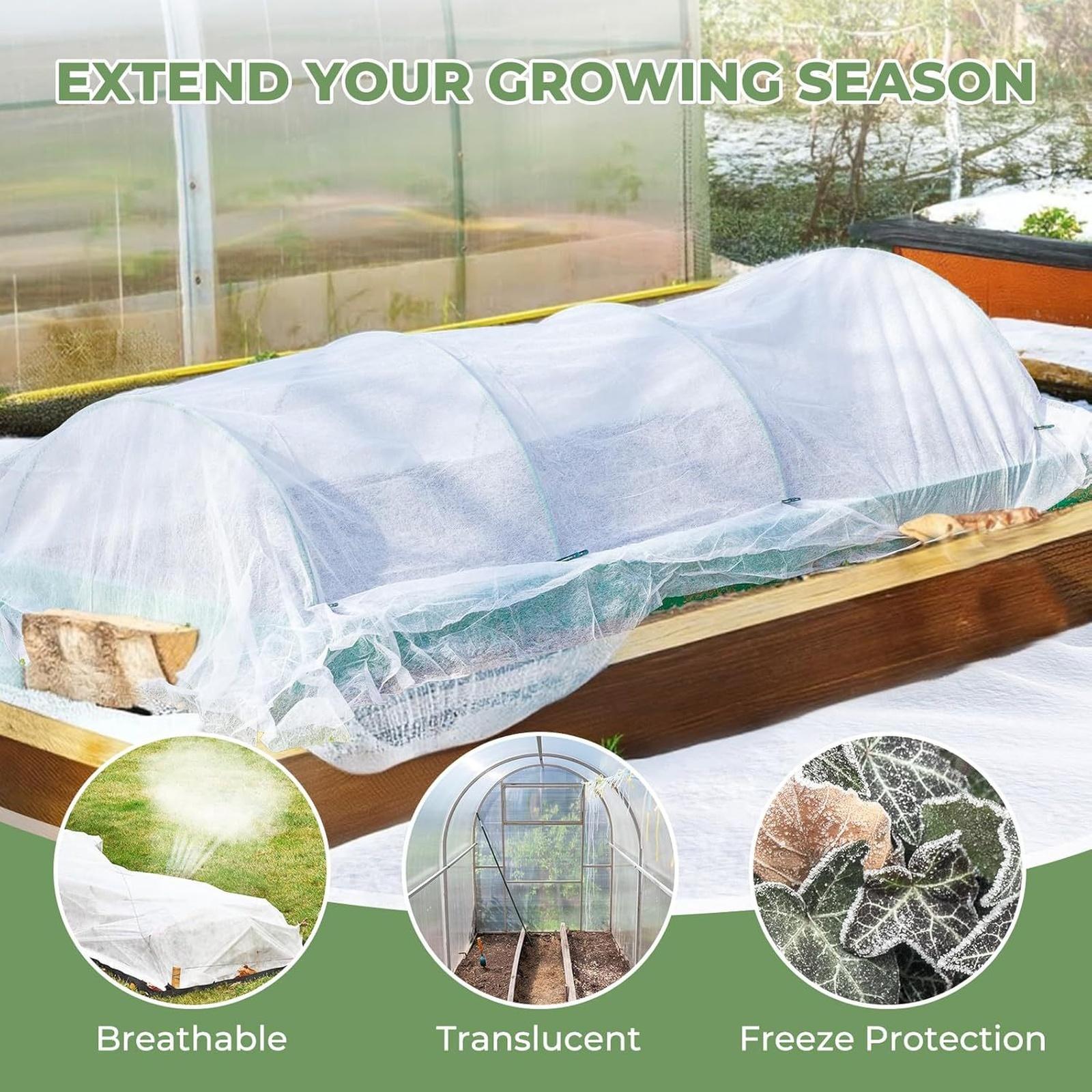 

1.6x5m Plant Frost Blanket Non-woven Winter Cover one size білий