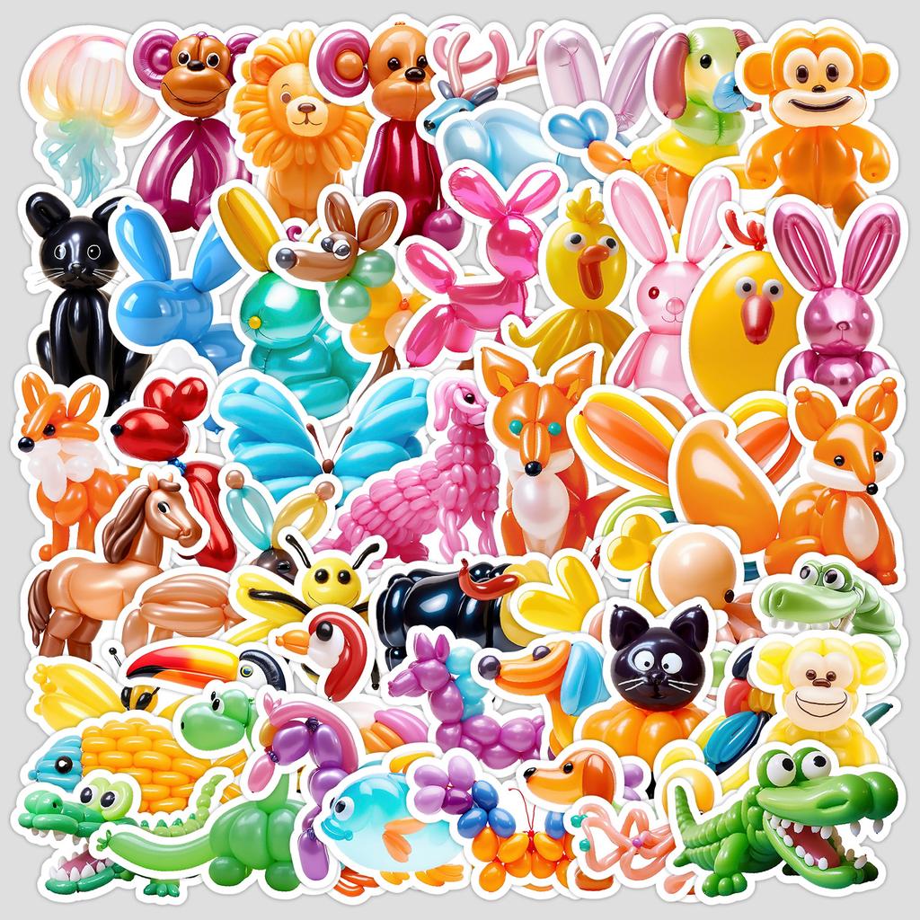 50 Cute Wind Plant Balloon Graffiti Stickers Mobile Phone Computer Waterproof Stickers Creative Animal Stickers