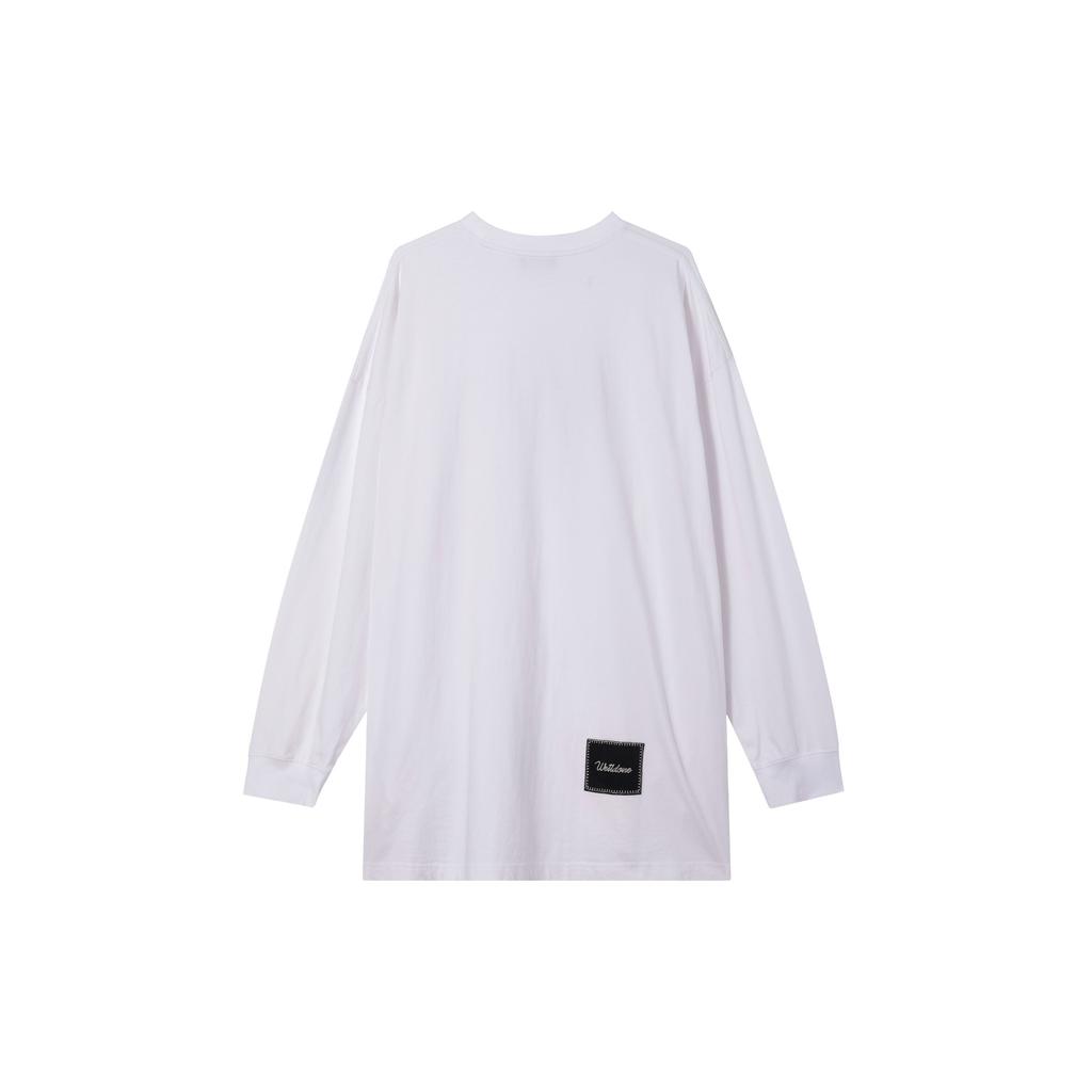 We11done Ss21 Heart Pattern Casual Long Sleeve T-Shirt Unisex Tops White WD-TT0-21-516-U-WH