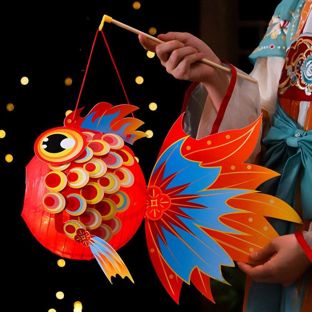 Paper Fish Middle Autumn Festival Lantern Handmade Handheld Lantern  Cultural Events