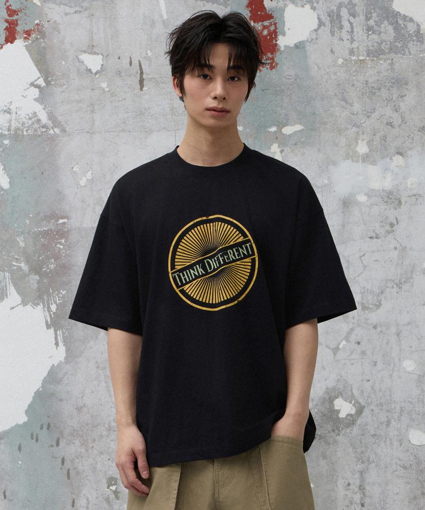 AGOD Td Circle Logo Half T-Shirt [Black]
