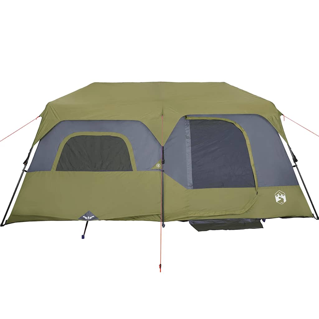 Family Tent for 9 People Green Quick Release Waterproof