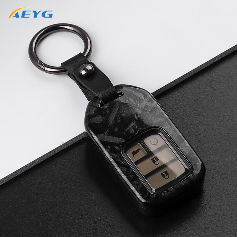 

Abs Carbon Fiber Car Key Case Cover For Honda Crv Cr-V Fit Civic Accord Hr-V Hrv City Odyssey Xr-V Protected Keyless Accessories
