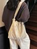 Soft Nylon Vertical Shape Shoulder Bag With Flap Closure For Daily Outings