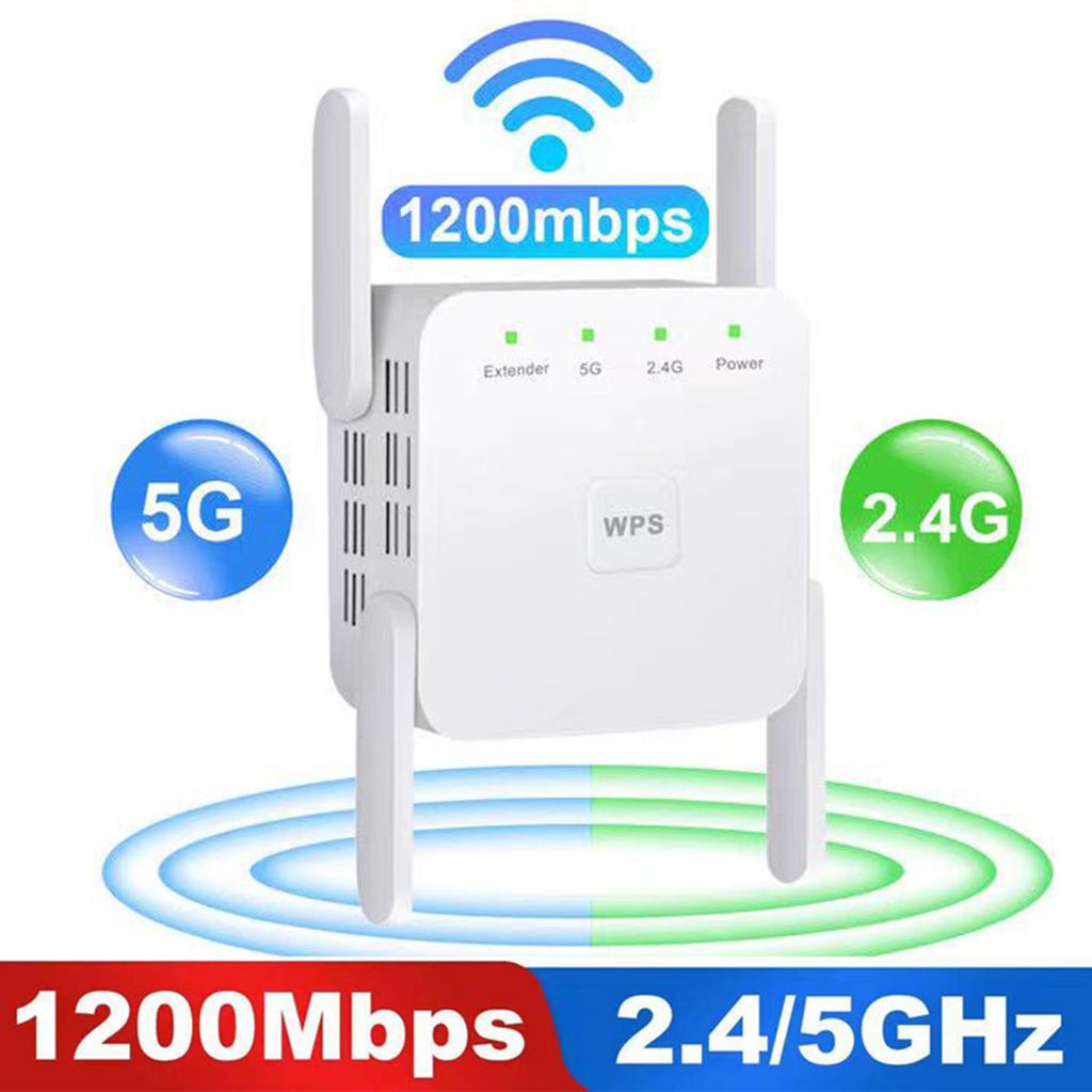 AC1200M Dual band WIFI Network Repeater 5G 2.4G Wireless Signal Extender Amplifier Repeat White American Standard US