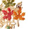 Elegant Maple Brooch for Women Vintage Inspired Alloy Crystals Embellished Accessory for Weddings Parties Daily Wear