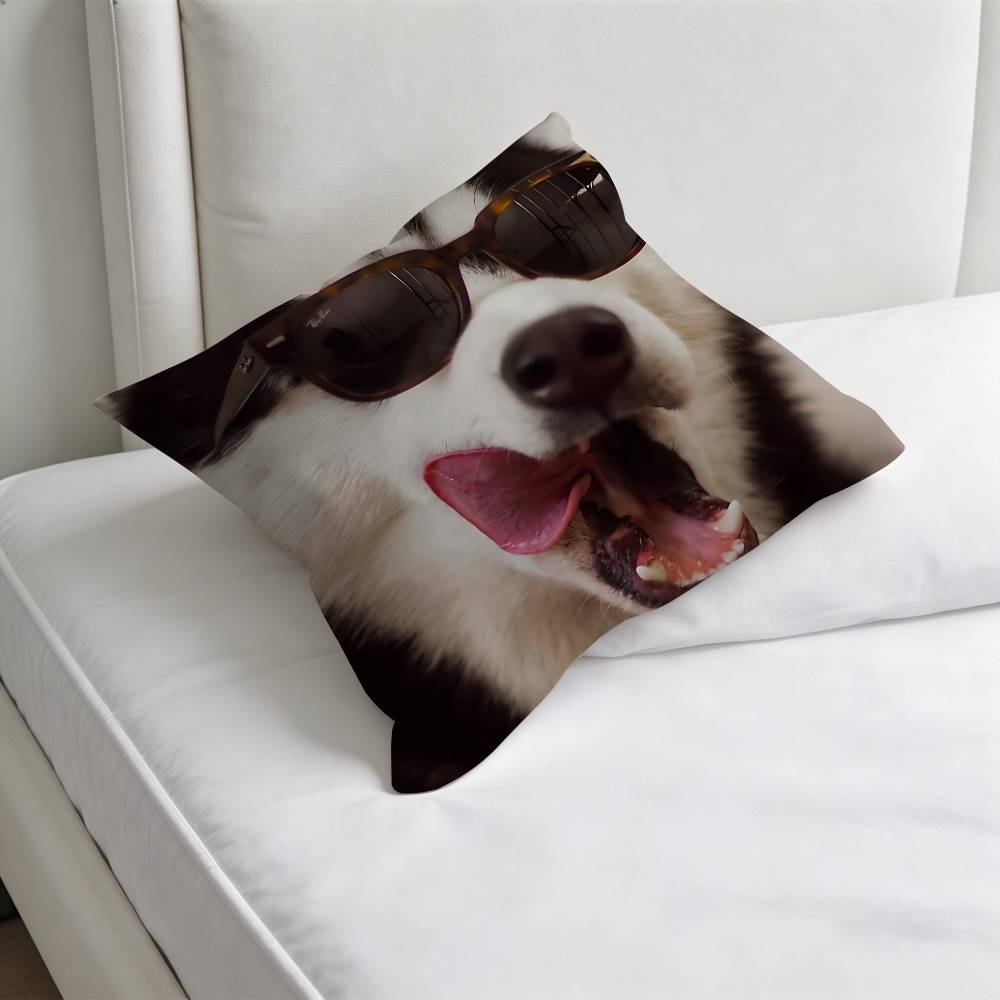 Husky PPuppy Dog Decorative Square Pillow Cover Modern Cushion Case for Living Room Bedroom