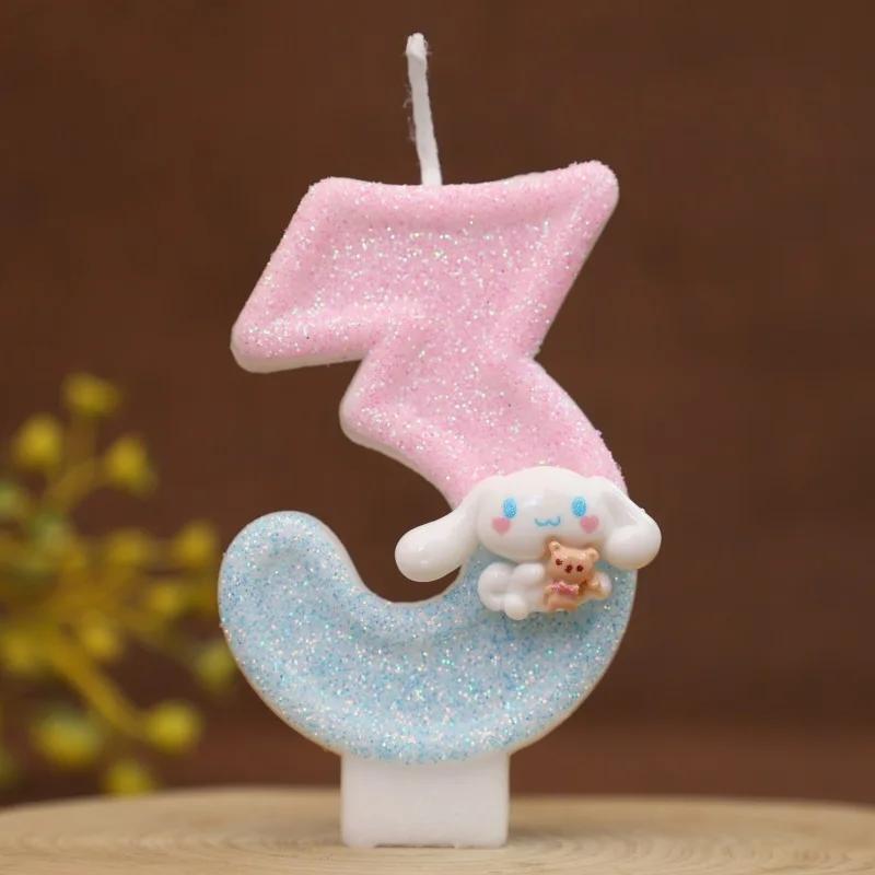 0-9  Birthday Number Candles Cute Number Candle Cinnamoroll Pink Blue Candles Top of Cake Baby Birthday Party Supplies Toy