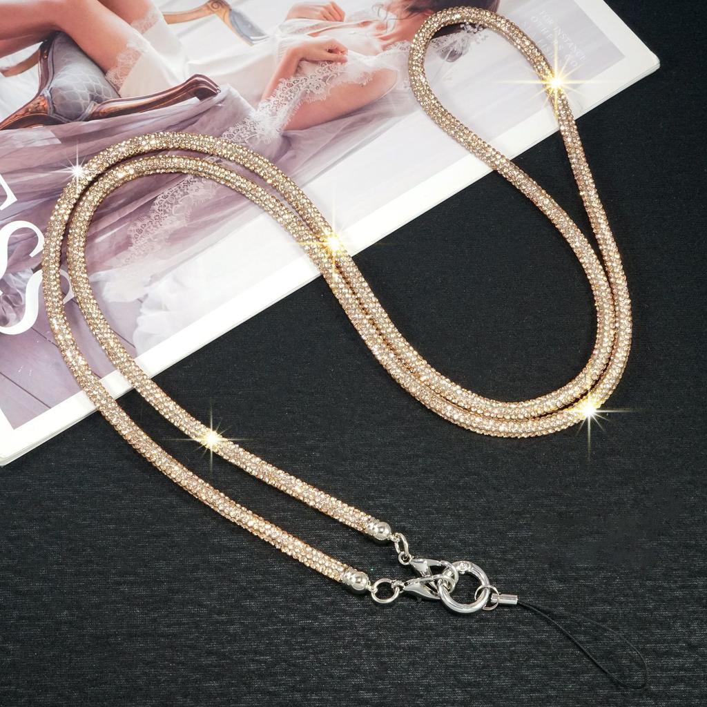 New Luxury Crystal Rhinestone Phone Lanyard Bright Bling Bling Phone Case Chain Straps Phone Anti-lost Rope Phone Accessories