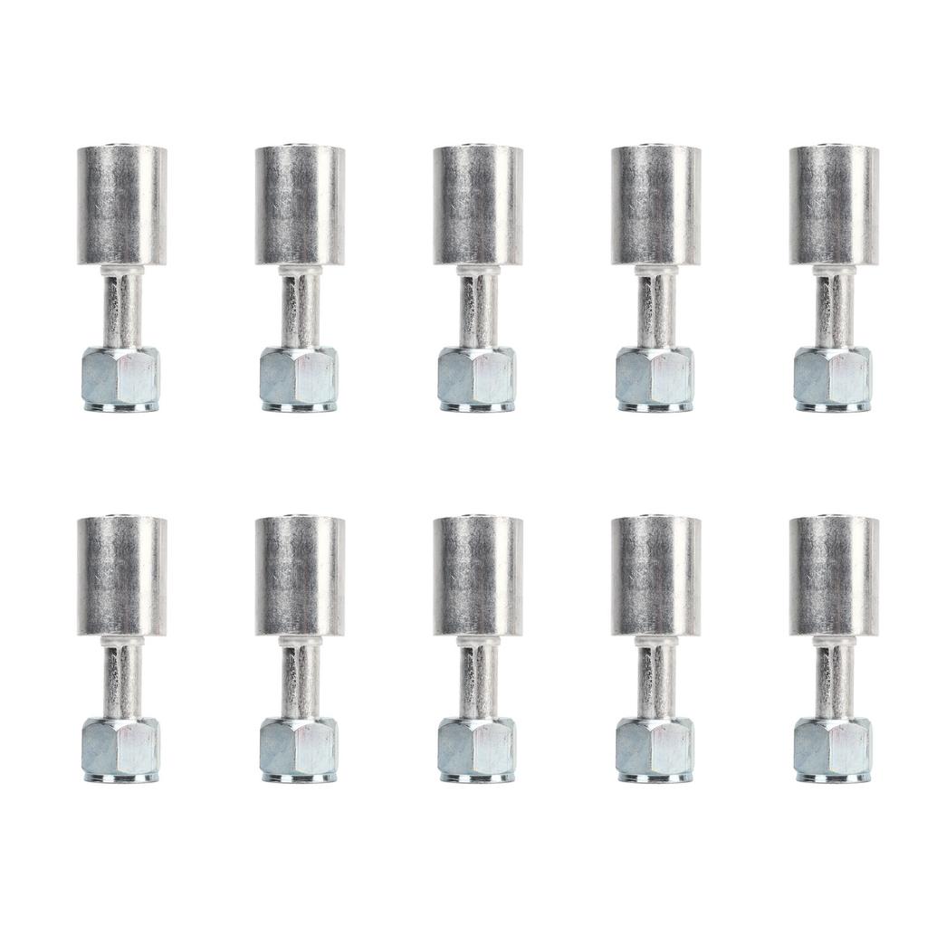 10 Pcs 1 2in Straight Air Conditioning Beadlock Aluminium AC Splicer Hose Fitting for Car Truck Engineering Vehicles
