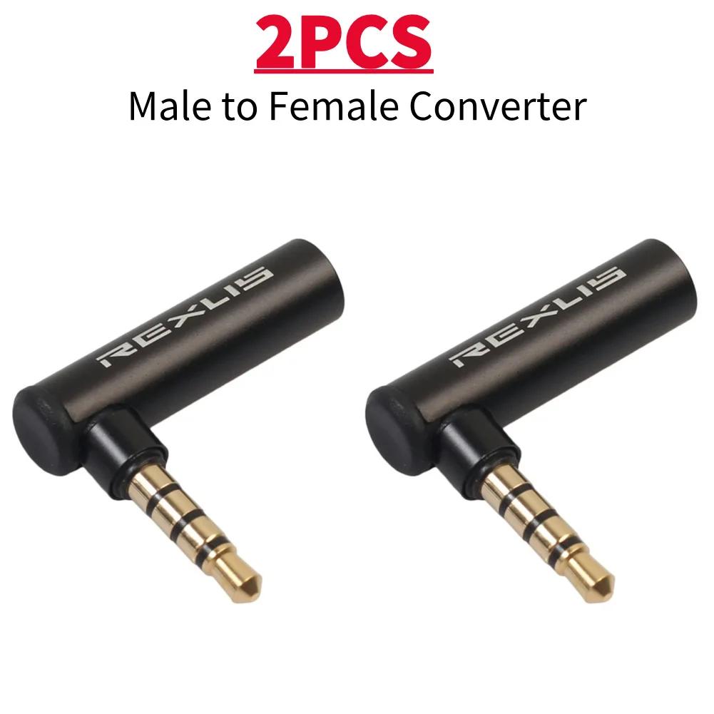 REXUS 3.5mm Jack 90°Universal Aux Male to Female OMTP to CTIA Earphone Converter Stereo Adapter Universal 1/2/5PCS