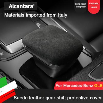 For Mercedes Benz GLB X247     2024 2025, Alcantara Car Gear Shift Knob Cover Head Panel Trim Gears Lever Parts