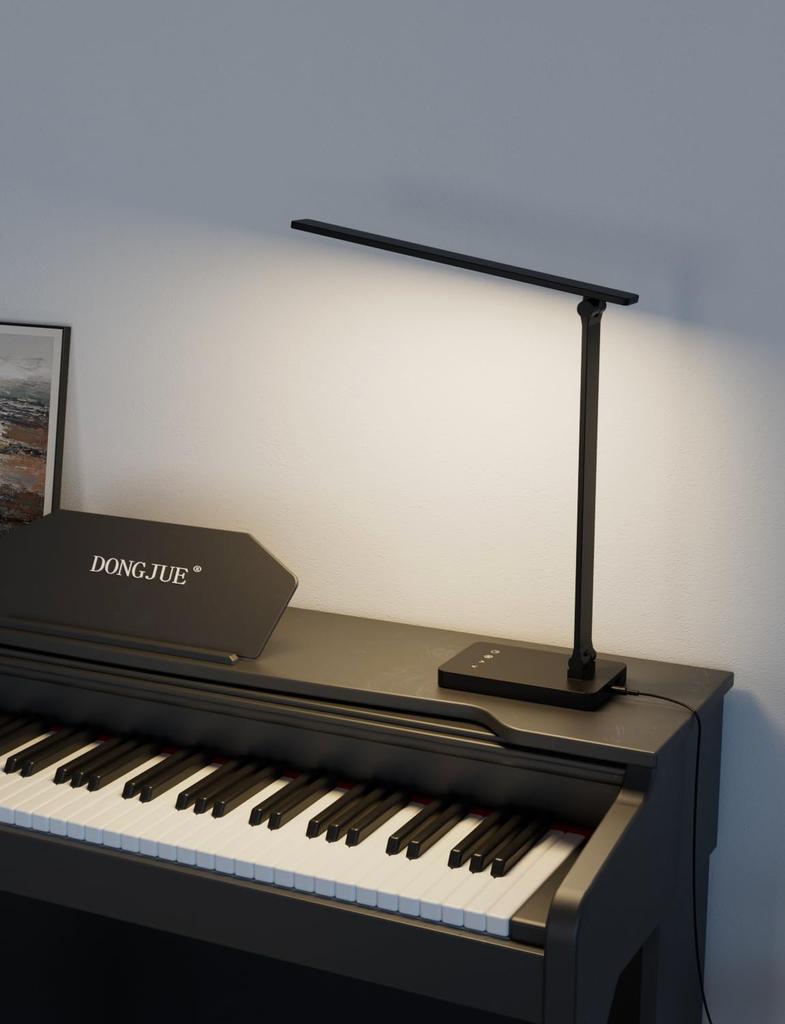 Lepro LED Desk Lamp, Eye-Friendly, with DC Adapter, 750lm Ultra-Bright, Stylish Table Lamp [5 Color Temperature and Brightness Settings, Dimmable, Tou