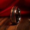 Casual Double Wood Grain Three-string Pattern Ring Jewelry For Men, Daily Commute Gift