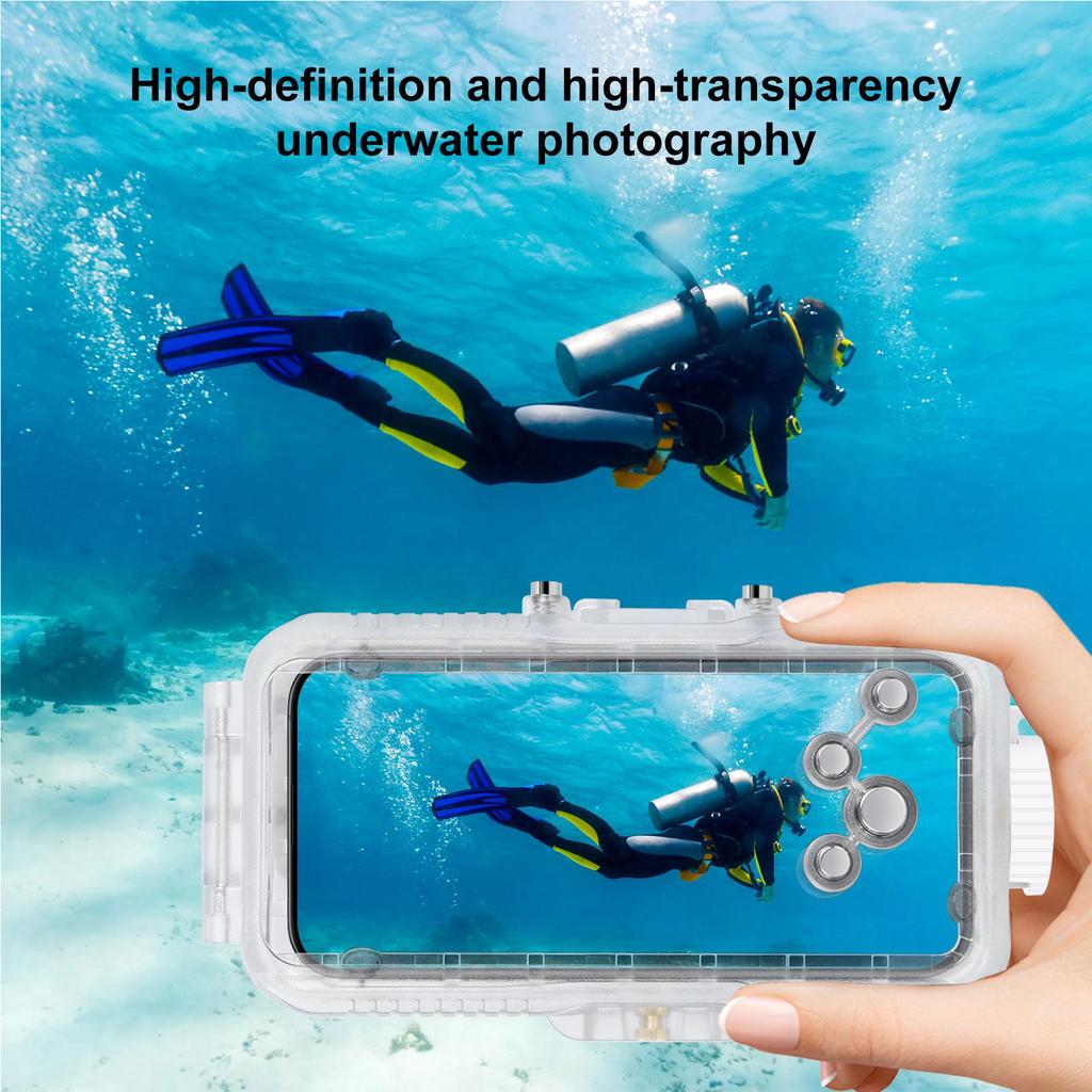 Waterproof Phone Case for 16 Pro 40m Underwater Camera Housing with Red Filter Neck Strap for Snorkeling Diving Surfing