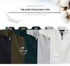 2024 Men's Plus Size Stand Collar Long Sleeve Polo Shirt with Zipper