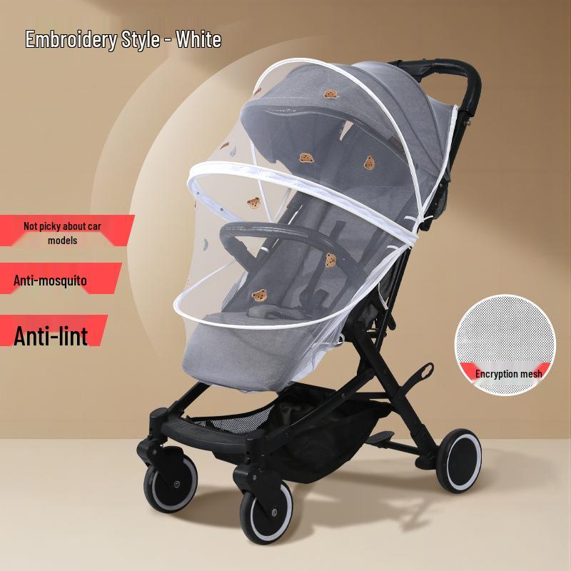 Universal Baby Stroller Mosquito Net and Sunshade Cover – Windproof, Foldable, Full Coverage
