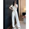 Casual Fashion Suit Women's V-neck Western Style Slim Wide-leg Pants Two-piece Suit