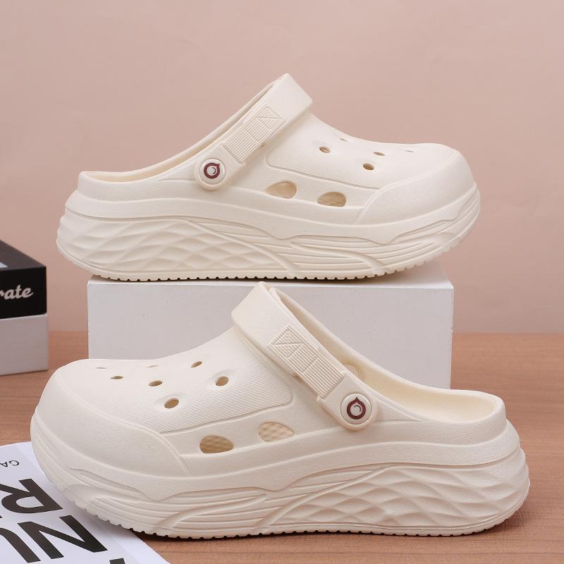 Women's Soft EVA Summer Slippers Round Toe Flat Home Slides Dry Wedges Platform Beach Sandals Thick Bottom Garden Use