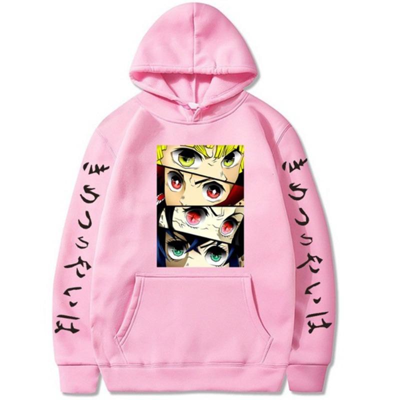 Japanese Animation Hoodies Print Fashion Sweatshirt Casual Unisex Autumn Winter Fleece Streetwear Tops Male Sudaderas