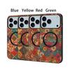 Denior Flower Leather Magnetic Case for iPhone Air, 16/15 Plus, 17 Pro