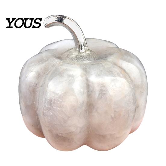 Transparent Crystal Pumpkin Charms Natural Carved Charm, Mini Gemstone Pendant Desktop Autumn Table Centerpieces for Jewelry DIY Making, Halloween