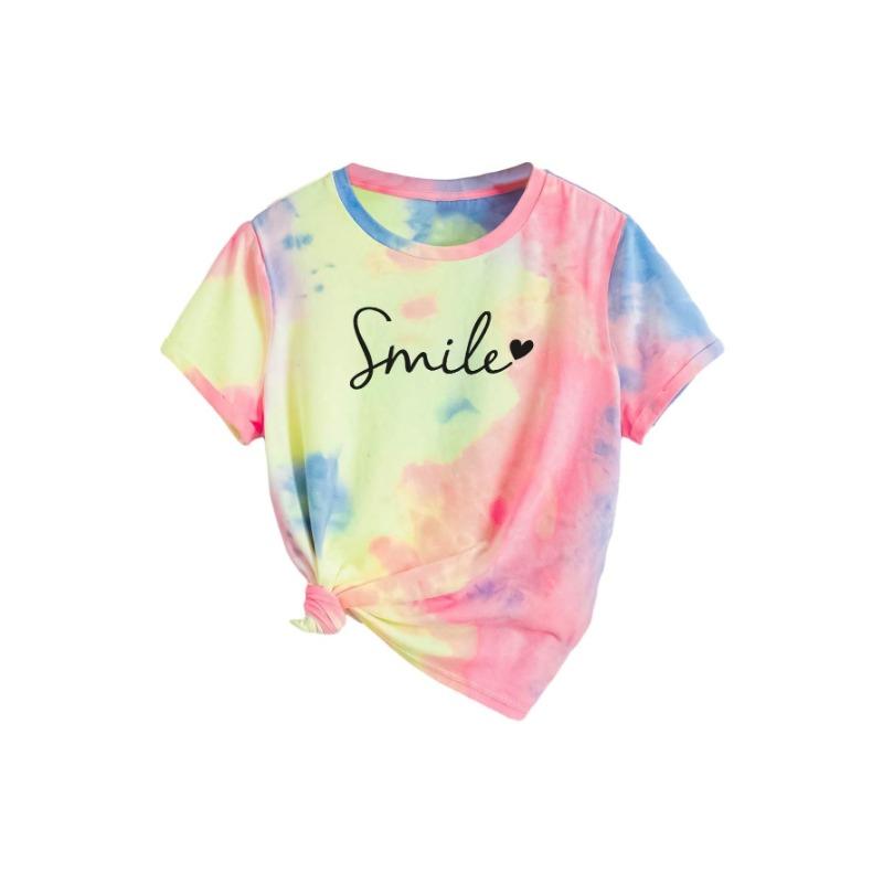 Einfaches 3D-gedrucktes lässiges, modisches, süßes Liebesmuster, kurzärmeliges T-Shirt für Kinder und Damen