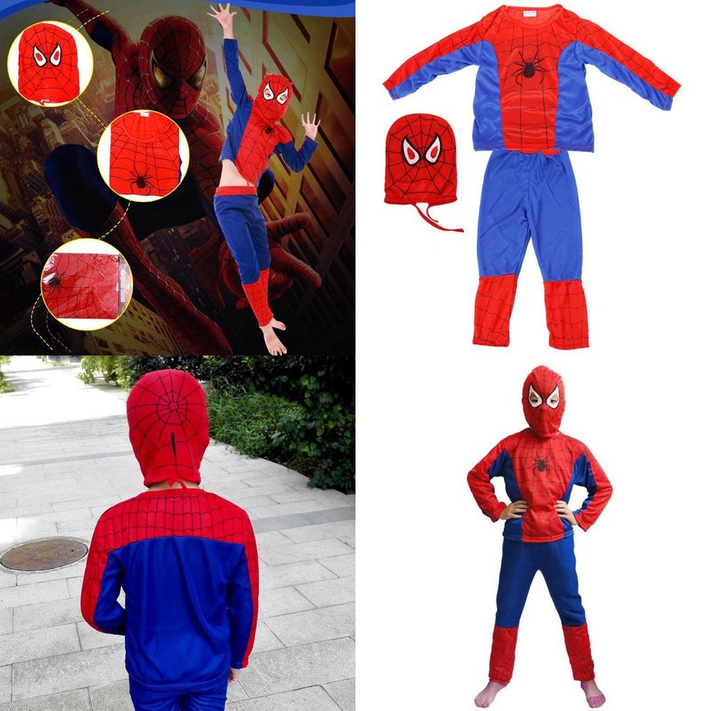 Niesamowity kostium dla dzieci z wzorem Spider-Mana na Halloween i imprezy