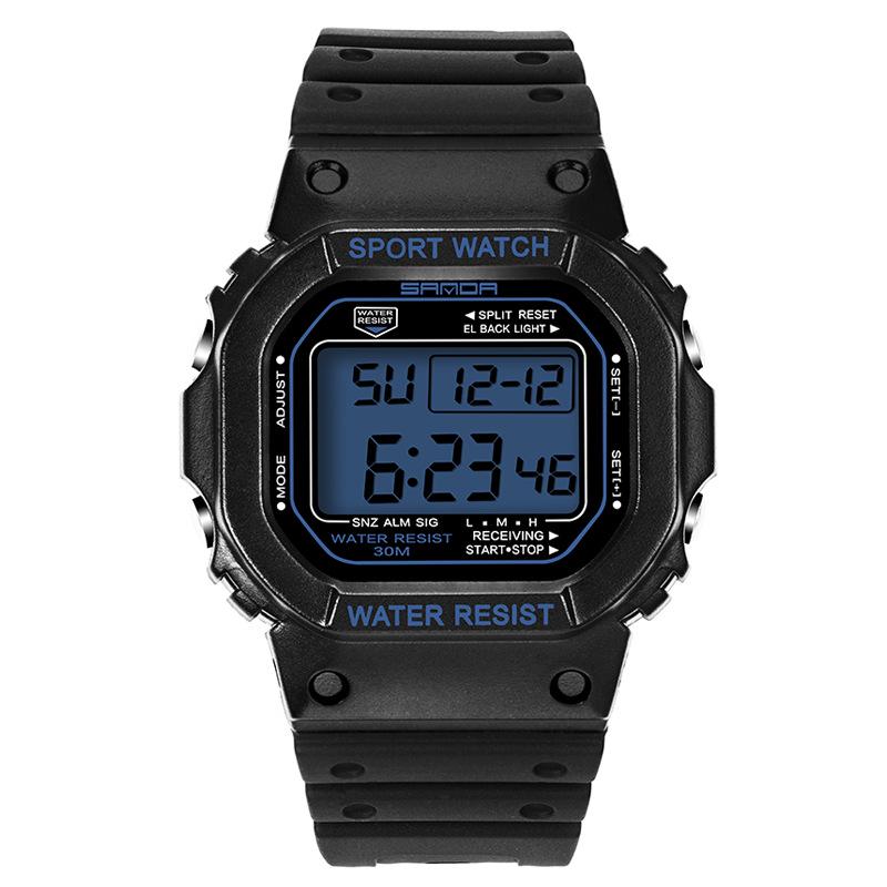 Sanda Square Multifunctional Waterproof Luminous Sports Watch for Men & Women - Fashionable Student Wristwatch