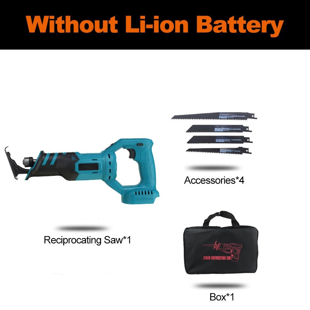 

Беспроводная сабельная пила 2400 Вт, бесщеточная электрическая пила с аккумулятором, инструмент для резки металла и дерева Only machine