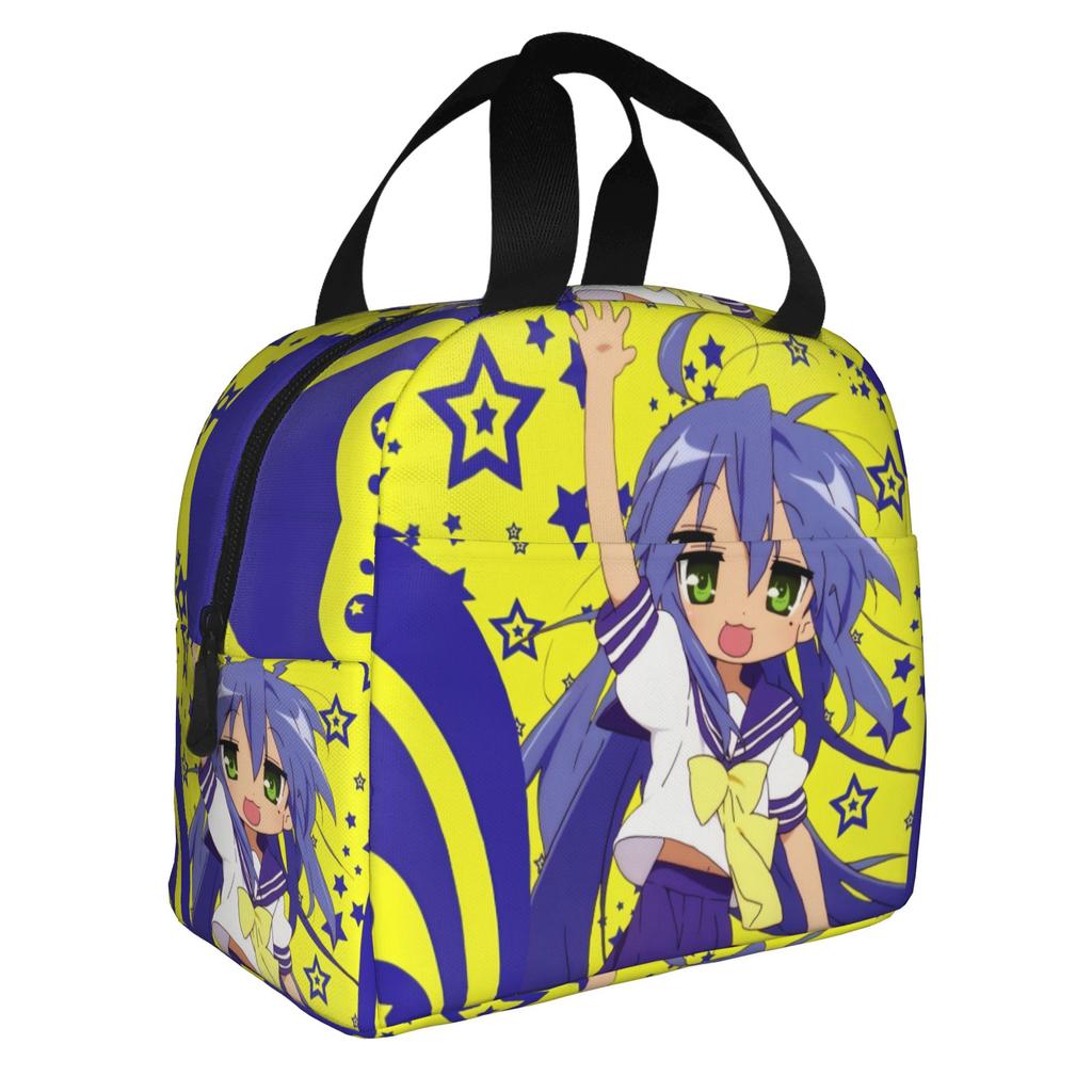 Anime Lucky Star Kawaii Portable Lunch Box for Women Multifunction Game Japanese Thermal Cooler Food Insulated Lunch Bag School