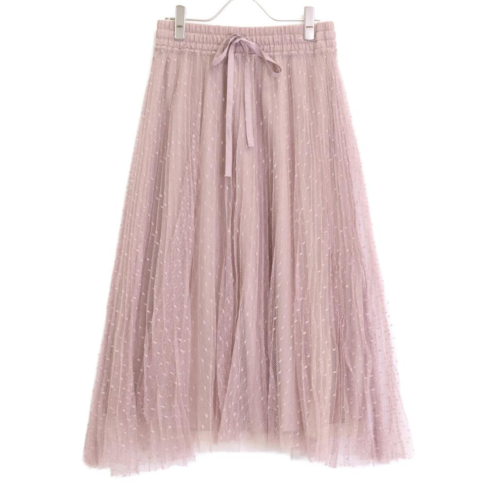 RED VALENTINO SR0RA360428 Pink Dot Lace Tulle Skirt skirt 36 pinkUsed