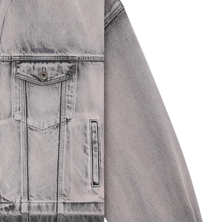 WE11DONE Ss26 Hooded Long Sleeve Casual Comfortable Denim Jacket Unisex Jacket WD-DJ0-26-320-U-BK