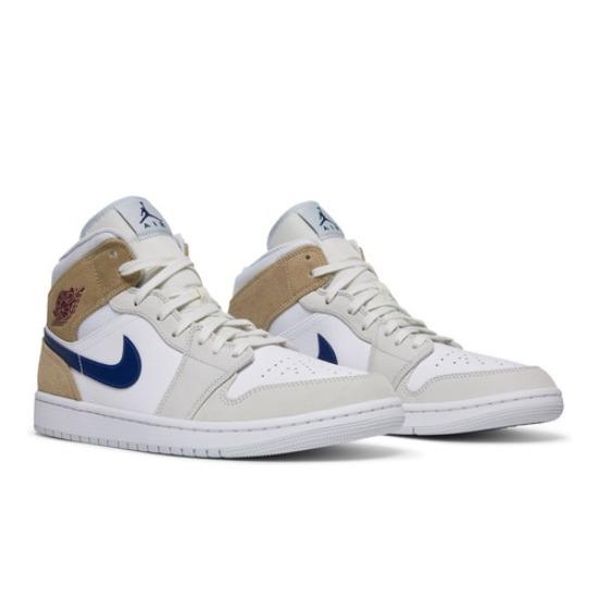 

Air Jordan 1 Mid White Khaki Blue Void DO6726-100 EU 42