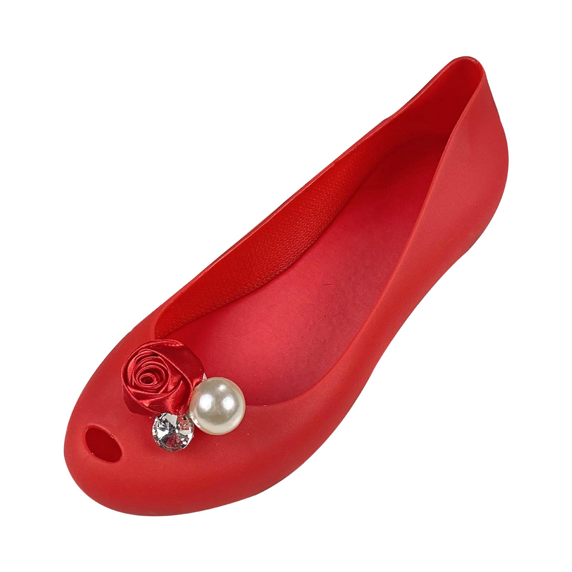 

Four Seasons Can Wear Beach Shoes Outdoor Flats Soft Soft Rose Pearl Shoes 36 красный