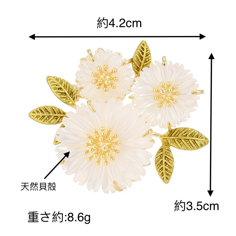 Přírodní mušle květina brož třešňový květ živůtek pro vstup do školy Bílé dárky k dárkové krabičce včetně obřadů, promocí, svateb,