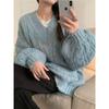 2025 Women's V-Neck Cable Knit Sweater - Autumn/Winter Loose-Fit, Warm, Niche Design
