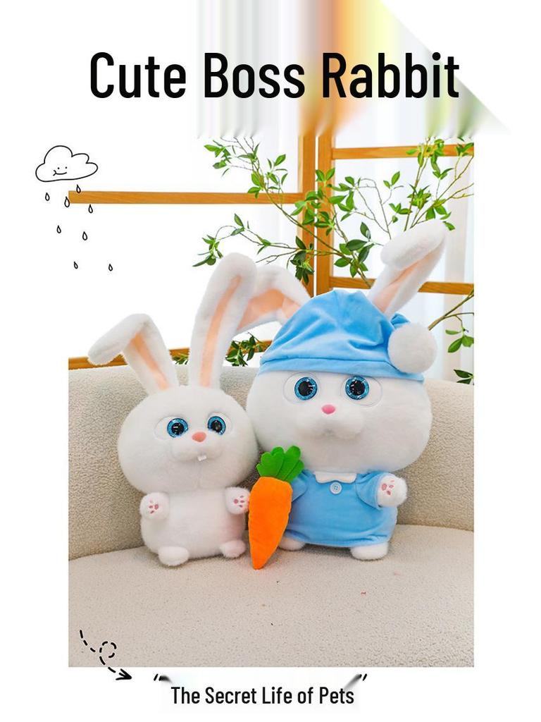 Weißes Kaninchen Plüschtier - Secret Life of Pets Puppe, Kinder-Weihnachtsgeschenk für Mädchen