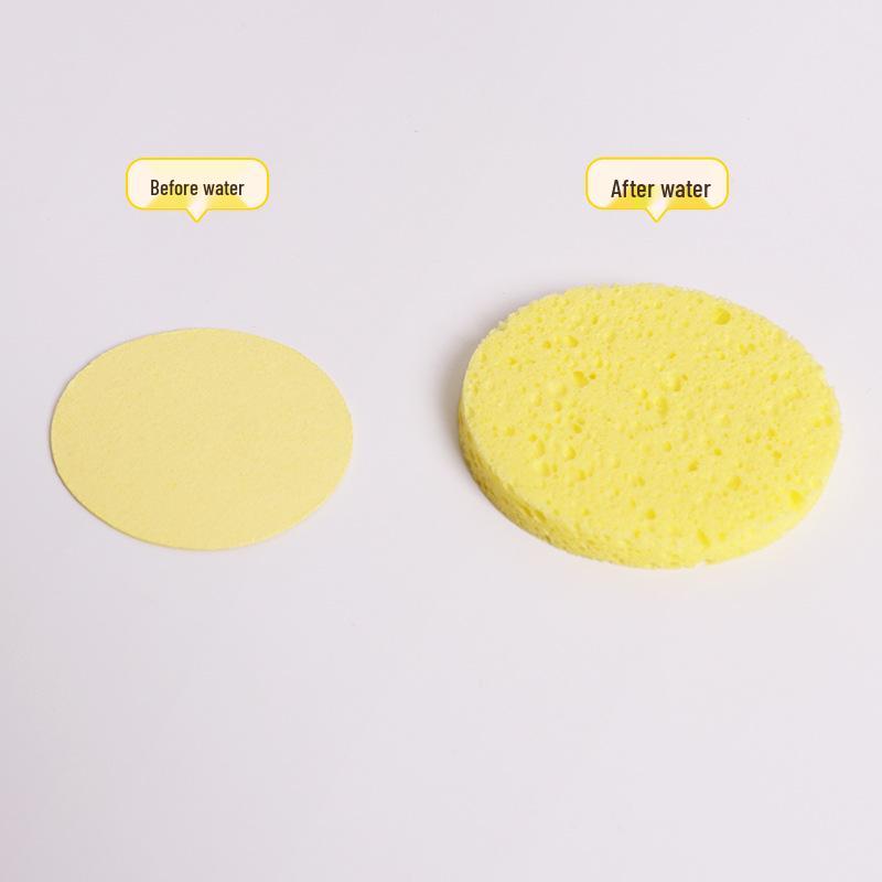 Eco-Friendly Wood Pulp and Cotton Facial Cleansing Puff - Biodegradable Makeup Remover Sponge