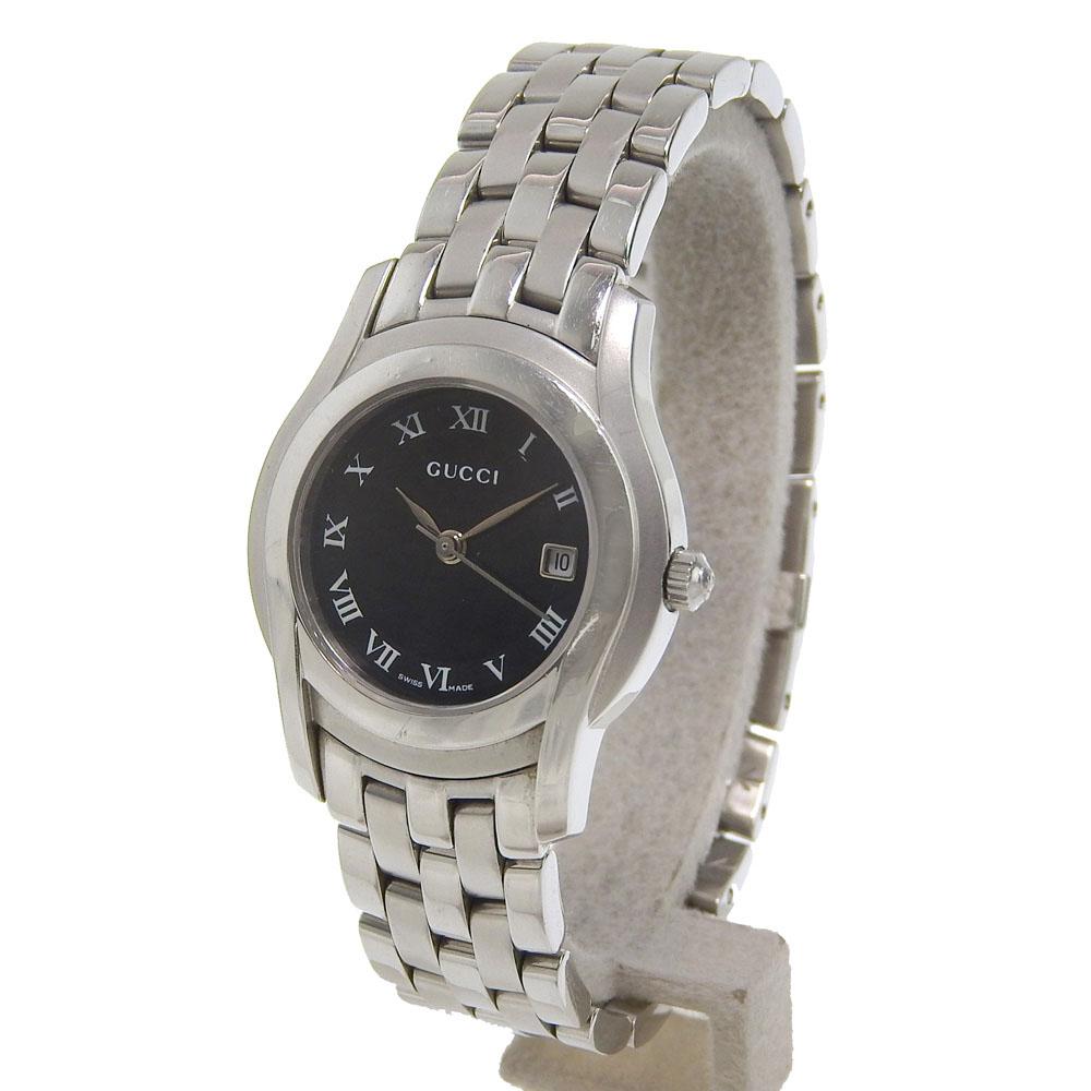 GUCCI Watches 5500L blackDial Stainless Steel Quartz Analog display Women Used