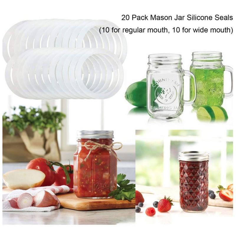 10 pezzi 70mm/86mm Bocca Regolare Anelli di Tenuta in Silicone Guarnizioni Riutilizzabili a Prova di Perdite per Coperchi di Barattoli Mason Coperchio di Conservazione Traslucido