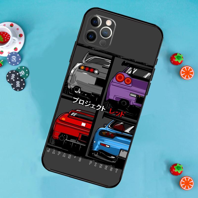 Sports Car JDM  Drift Phone Case For iPhone 17 Air 16 15 14 13 11 12 Pro Max 13 12 mini 15 16 Plus 16e Cover Funda