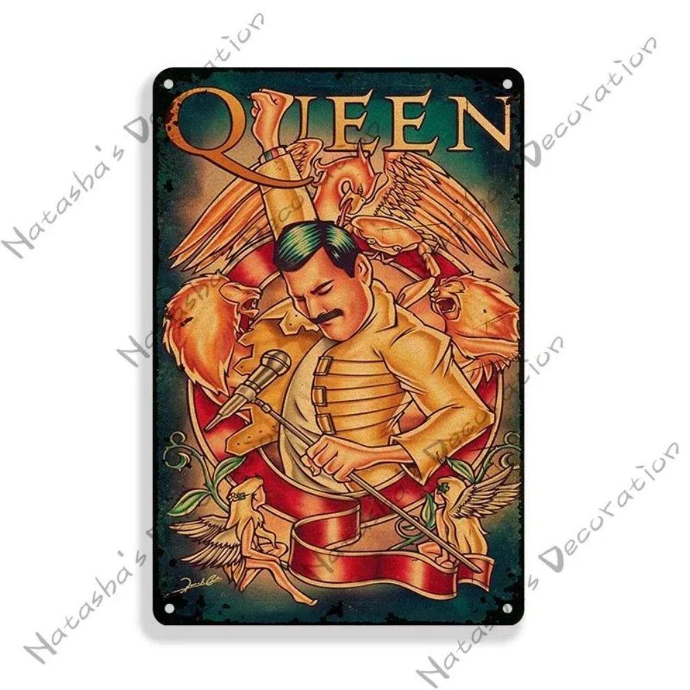 

Металева табличка Queen Rock Band, Вінтажний музичний плакат 30x20см