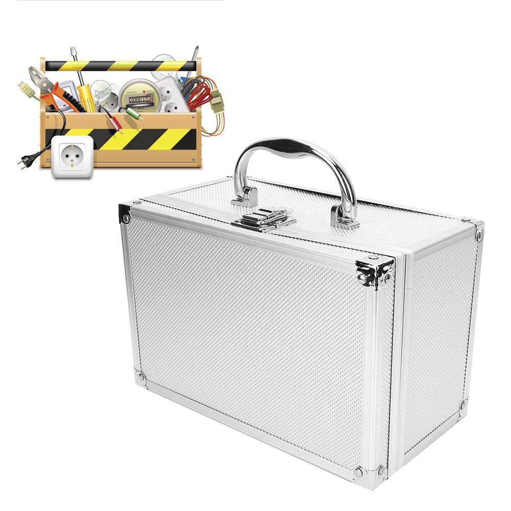 230*150*125mm Aluminum Alloy Toolbox Portable Display Case Instrumentation Box