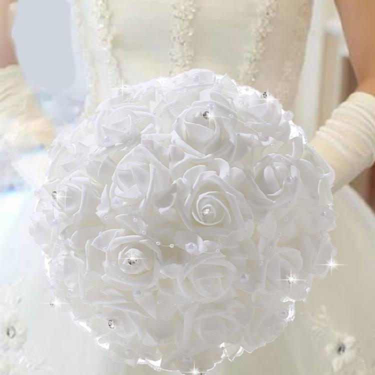 Artificial Rose Faux Bouquet White for Bohemian Outdoor Wedding White Flower Bridal Bouquet Wedding Props