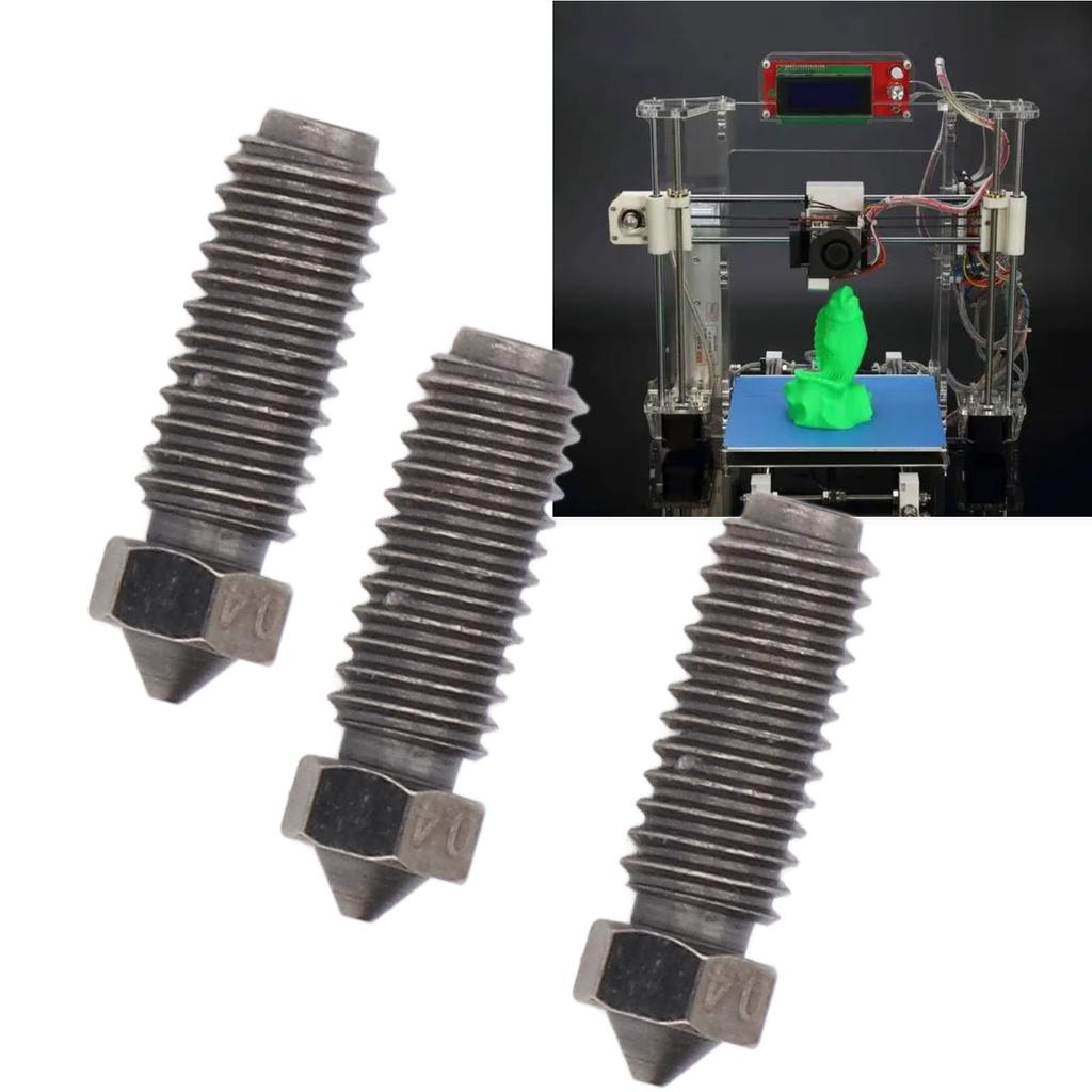 5Pcs Hardened Steel Nozzle 0.4mm for Kobra 3 3D Printer Replacement Parts Accessories